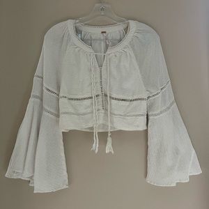 Free people white cropped shirt